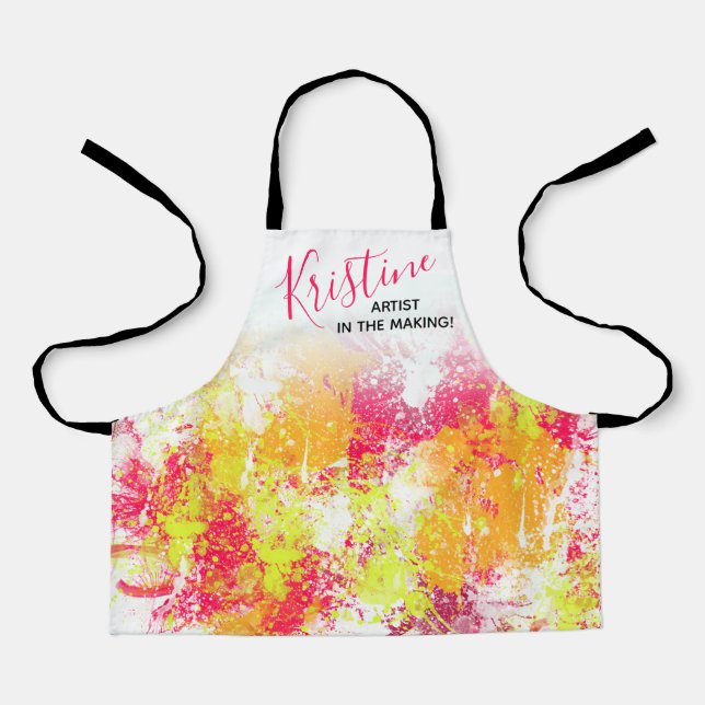 Girl Abstrakt Art Paint Name Kids Schürze (Vorderseite)