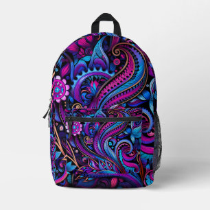 Girl Abstrakt Floral Pattern Backpack Bedruckter Rucksack