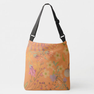 Girl Abstrakt Gold Leaf Farbige Blume Tragetaschen Mit Langen Trägern