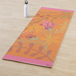 Girl Abstrakt Gold Leaf Farbige Blume Yogamatte
