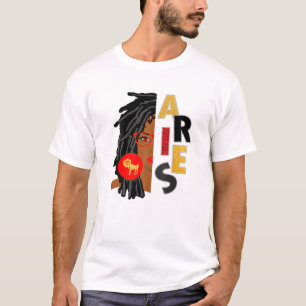 Girl Afro Girl Girl Girl Zodiac Anzeichen Birt T-Shirt