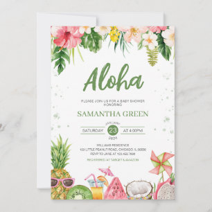 Girl Aloha Hawaiian Baby Shower Einladung