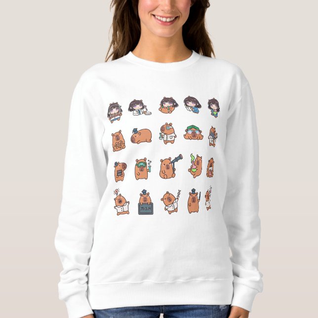 Girl and Capybara's Laboratory Sweatshirt (Vorderseite)