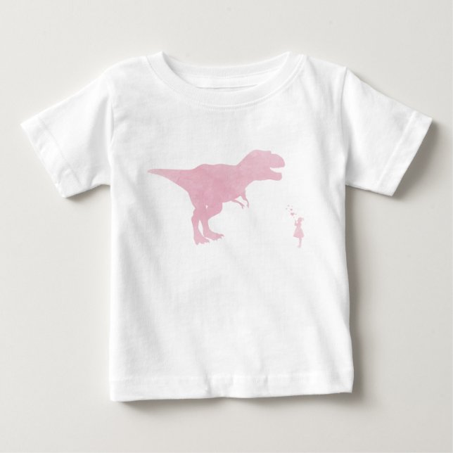Girl and Dinosaur - Dinosaur-Liebe-Shirt Baby T-shirt (Vorderseite)