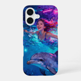 Girl and Dolphin iPhone 16 Hülle