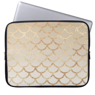 Girl and Glam Ombre Gold Mermaid Glitzer Glitzern Laptopschutzhülle