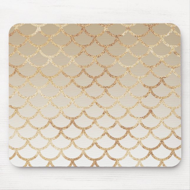 Girl and Glam Ombre Gold Mermaid Glitzer Glitzern Mousepad (Vorne)