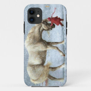 Girl and Horse Winter iPhone 5 Coque