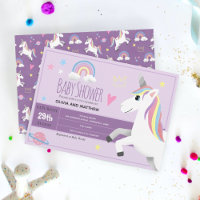 Girl and Niedlich Lila Unicorn Couples Kinderdusch