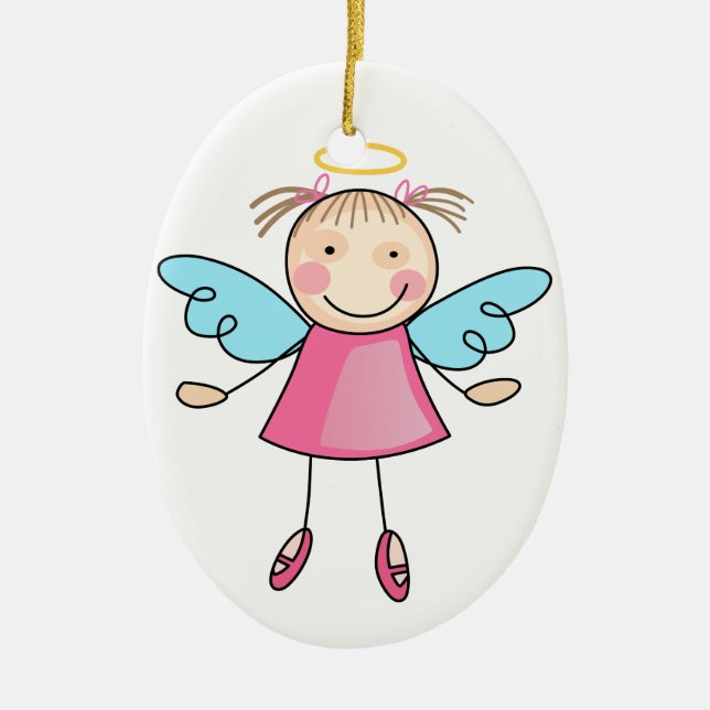 Girl Angel Keramik Ornament (Vorne)