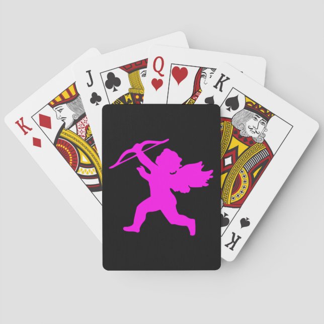 Girl Angel Pink Black Playing Cards Spielkarten (Rückseite)