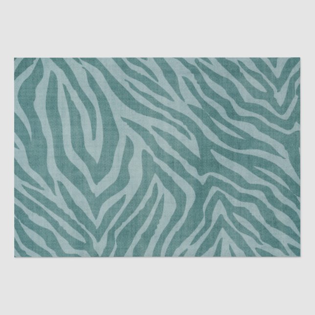 Girl Aquamarin Green Zebra Print Seidenpapier (Vorderseite)