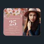 Girl-Aquarell-Foto Magnet<br><div class="desc">Girly Aquarell Blumengebirge Geburtstag rosa chic Party-Design,  bearbeiten Sie das Alter,  um Ihren Anlass Anzug. Schönes,  elegantes und modernes Party.</div>