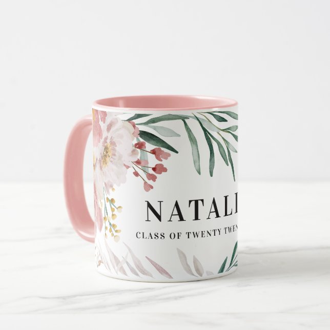 Girl-Aquarell-Rosa-Abschluss Tasse (Vorderseite Links)