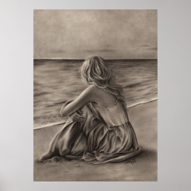 Girl at Beach Poster (Vorne)
