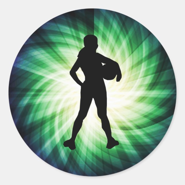 Girl Athlete; Cool Runder Aufkleber (Vorderseite)