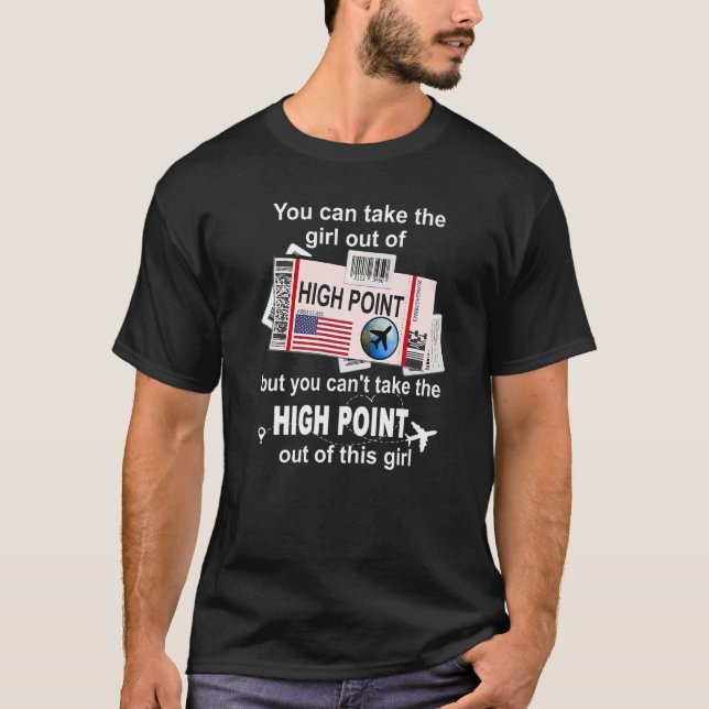 Girl aus High Point Boarding Pass Flight Ticket H T-Shirt (Vorderseite)