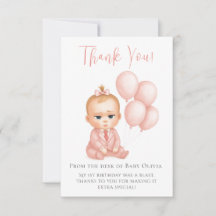 Girl Baby Boss Dankeschön Card - Pink Boss Baby