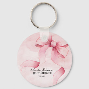 Girl Baby Dusche Blush Pink Ribbon Coquette Schlüsselanhänger