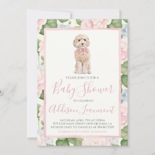 Girl Baby Dusche Golden Doodle Dog Einladung