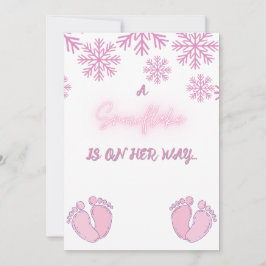Girl Baby Dusche mit rosa Schneeflocken und Feet Einladung