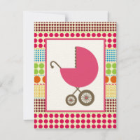 Girl Baby Dusche Pink Carriage & Boho Dots