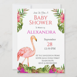 Girl Baby Dusche Pink Flamingo Tropical Wildlife