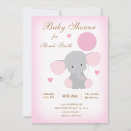 Girl Baby Dusche Sprinkle Einladung Elephant Pink