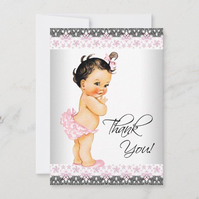 Girl Baby Dusche Vielen Dank Dankeskarte (Vorderseite)