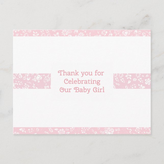 Girl Baby Dusche Vielen Dank Postkarte (Vorderseite)