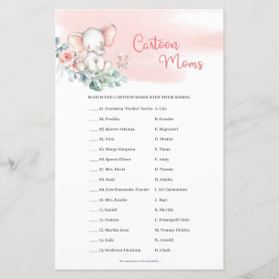 Girl Baby Elephant Eucalyptus Cartoon Mama
