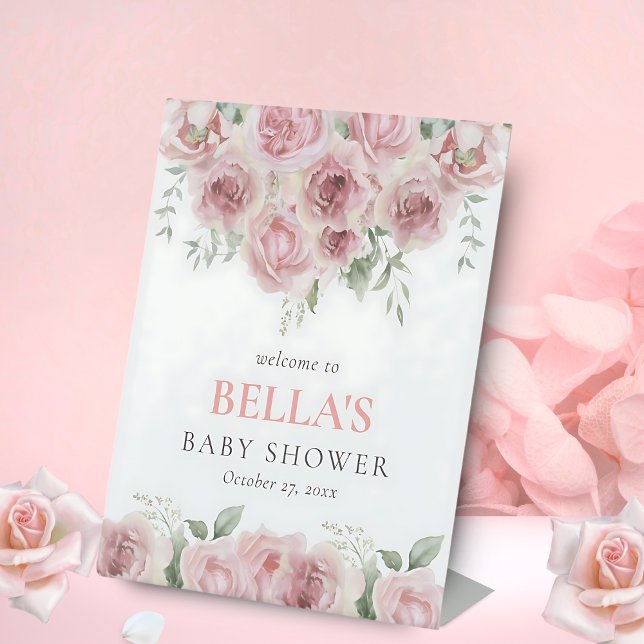 Girl Baby in Bloom Baby Dusche Begrüßungszeichen Sockelschild (Von Creator hochgeladen)