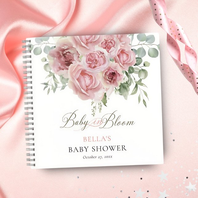 Girl Baby in Bloom Baby Dusche Gäste buchen Notizbuch (Von Creator hochgeladen)