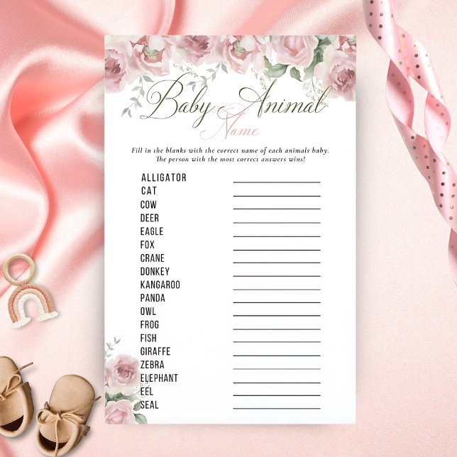 Girl Baby in Bloom Baby Dusche Tiernamensspiel (Von Creator hochgeladen)