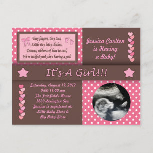 Girl Baby Showcard Einladungspostkarte