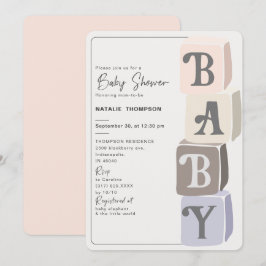 Girl Baby Shower blush Einladung