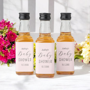Girl Baby Shower Blush Pink Elegant Alkoholflaschenetikett