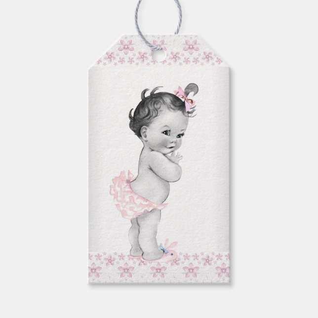 Girl Baby Shower Geschenkanhänger (Vorderseite)