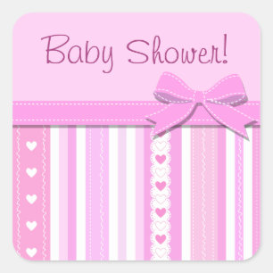 Girl Baby Shower Quadratischer Aufkleber