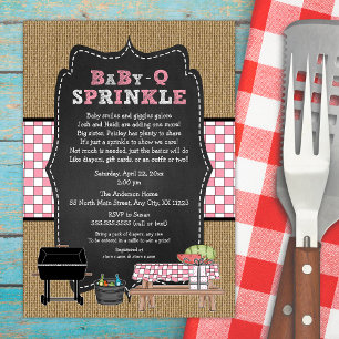 Girl BabyQ Sprinkle, GRILLEN Baby Shower, BABY Q Einladung