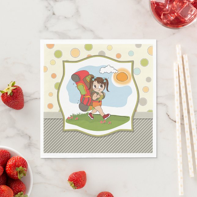 Girl Backpackpapier Napkins Serviette (Von Creator hochgeladen)