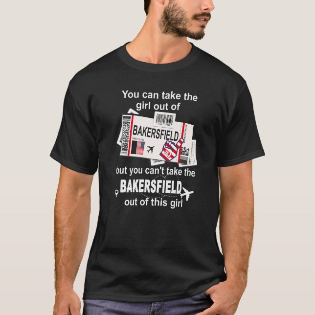 Girl Bakersfield Boarding Pass  Flight Ticket Bake T-Shirt (Vorderseite)
