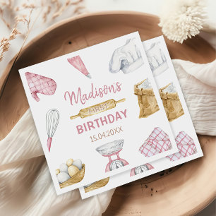 Girl Baking Cooking 1. Geburtstag Party Serviette