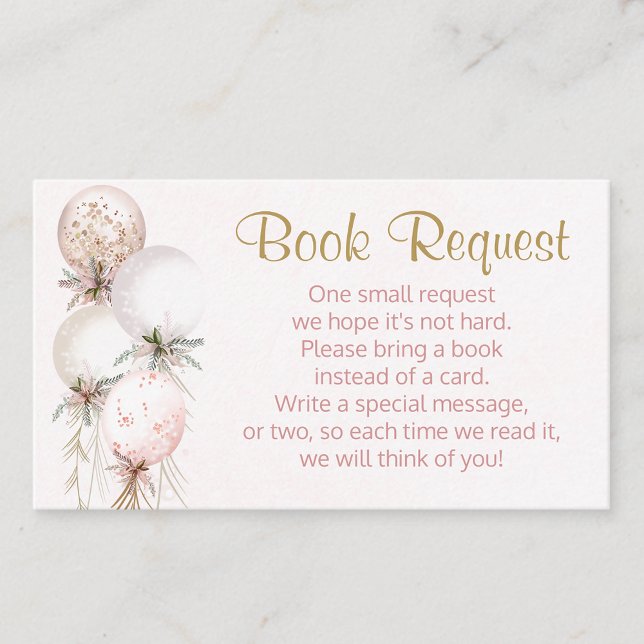 Girl Balloon Book Request Card Visitenkarte (Von Creator hochgeladen)