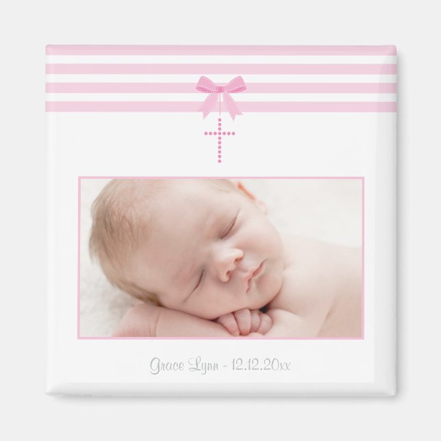 Girl Baptism/Christening Favor - Foto von Magnet (Vorne)