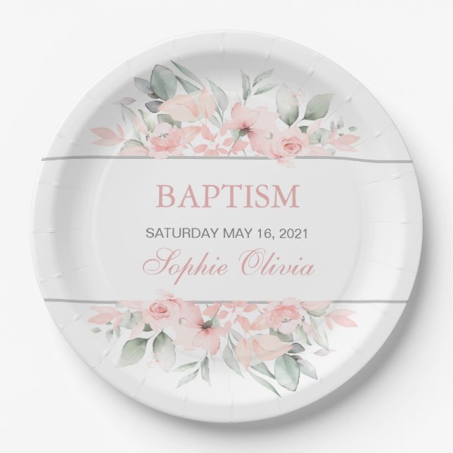 Girl Baptism Party - Geschirr Pappteller (Vorderseite)