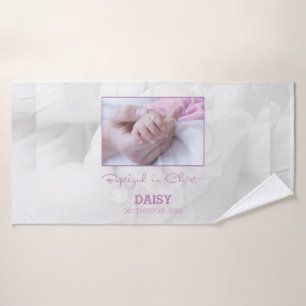 Girl Baptisse Herzlichen Glückwunsch für Baby Pers Badehandtuch