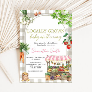 Girl Bauern Market Grown Baby Shower Einladung
