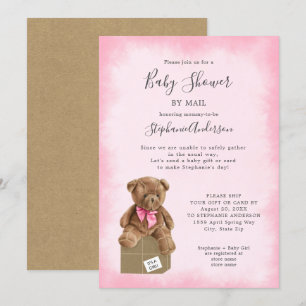 Girl Bear Baby Dusche by Mail Einladung