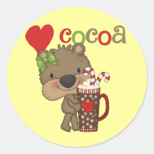 Girl Bear Kakao-Liebe Runder Aufkleber